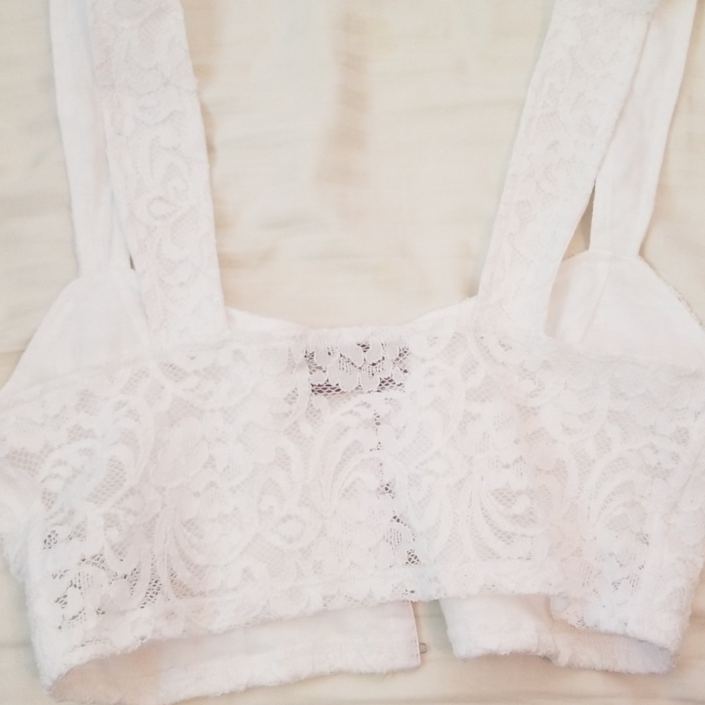 NWT UO Claudia Lace Bustier Cropped Top - Picture 3 of 4